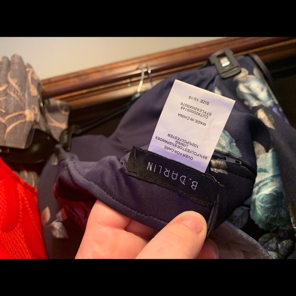 Strapless formal floral blue dress from macys - Picture 3 of 3